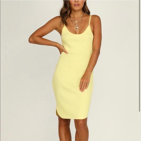 Yellow Ribbed Runway Scout Dress Us size XS (0) and AUS 4 - Picture 1 of 10
